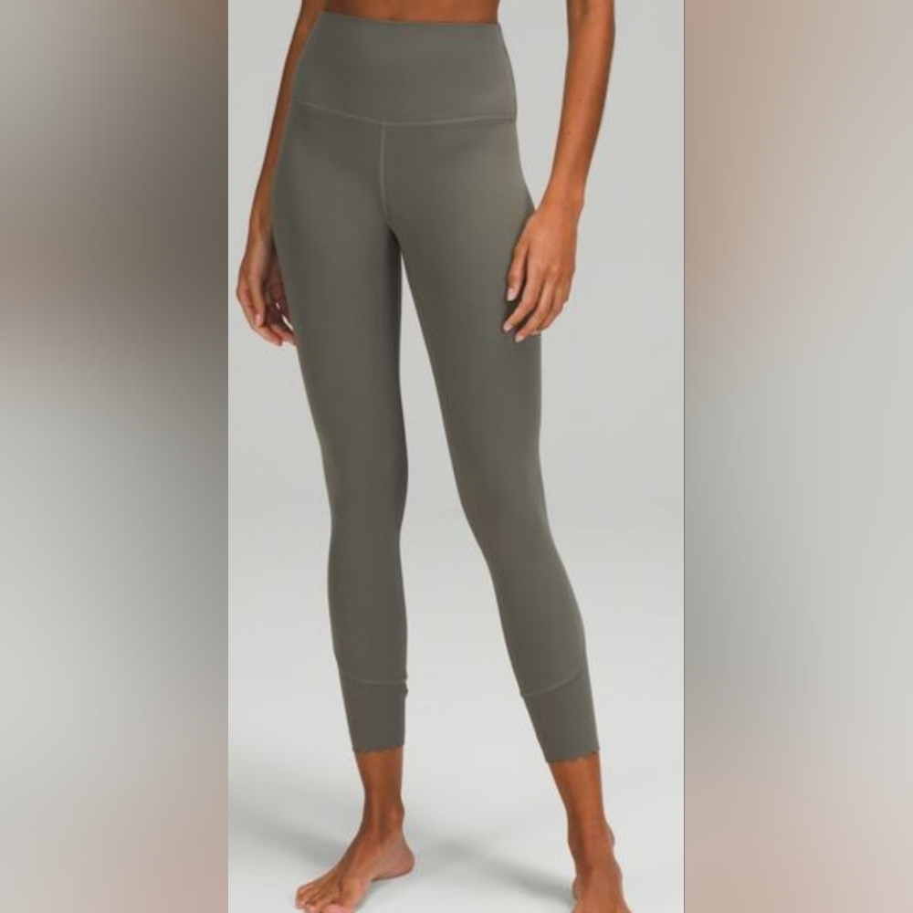 Lululemon Align Scalloped Hem High waisted Pant Grey Sage Size 4